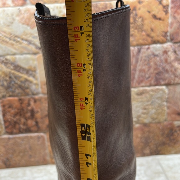 Acme Men Vintage Boots Biker Motorcycle Tall Leather Cowboy USA Brown Size 10.5D - Picture 15 of 16